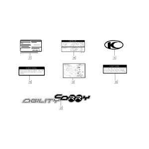 Emblemi - Adesivi Kymco Carry 4-stroke neri