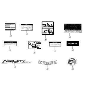 Emblemi - Adesivi Kymco Agility Delivery 4 tempi Euro 4 neri