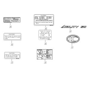 Emblemi - Adesivi Kymco City 16' 4 tempi neri
