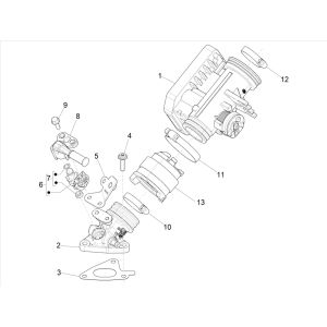 Corpo farfallato - Iniettore - Collettore di aspirazione Vespa Sprint 125 3V IE ABS Euro 5 2021
