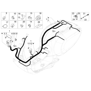 Albero cavi Vespa Sprint 50 4 tempi IGET 3V Euro 4