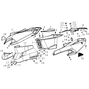 Scatola porta casco - Cappucci - Placcatura posteriore AGM FoX grigio