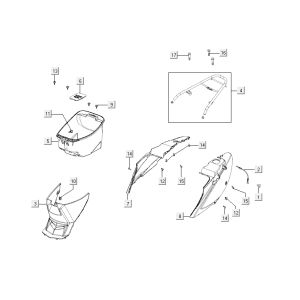 Cofani - Placcatura posteriore - Kymco Agility Fat 12' 4 tempi giallo