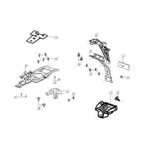 Cofani - Placcatura posteriore Kymco K-Pipe 4 tempi nero lucido