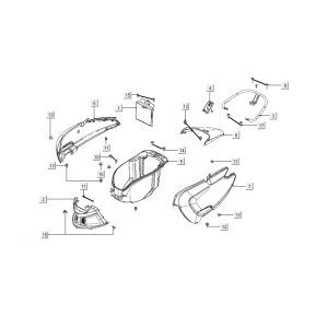 Cappucci - Placcatura posteriore | Kymco Like 50 Euro 4 2018 → rosso