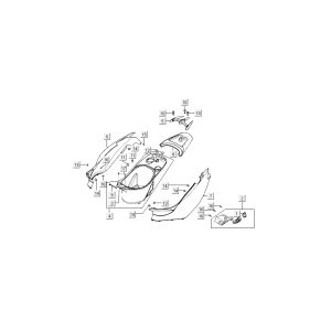 Cappe - Placcatura posteriore Kymco Super9 50 2 tempi AC nuovo modello rosso