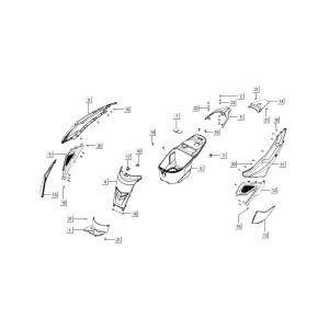 Cofani - Pannello posteriore Kymco Super8 50 4 tempi 2007-2009 arancione