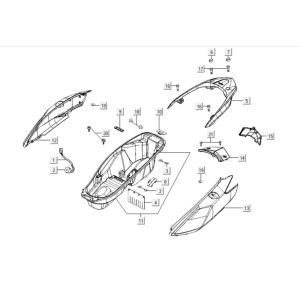 Cappe - Pannello posteriore - Kymco Downtown 300i grigio scuro