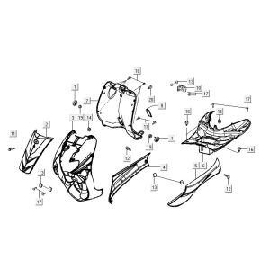 Cappucci - Placcatura Kymco Vitality 50 2 tempi AC argento perlato