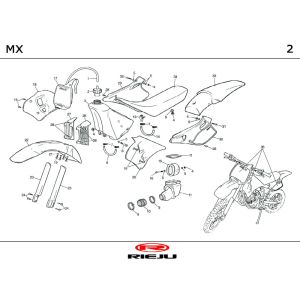 Cappe - Rieju MX orange 2000 placcatura a 2 tempi