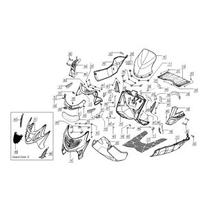 Cappe - Placcatura anteriore e centrale Kymco Grand Dink 2 tempi antracite