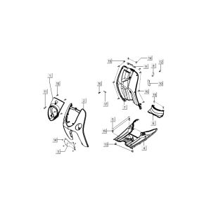 Cappe - Placcatura anteriore e centrale Kymco Sento 50 4 tempi Black