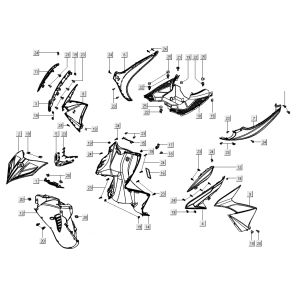 Cofani - Placcatura frontale - Kymco Super8 Street 50 4 tempi rosso