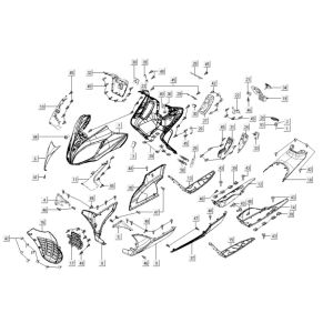 Coperchi anteriori - Kymco Xciting 400i Pearly Black