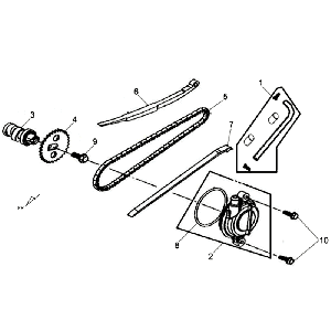 Albero a camme - Catena di distribuzione - Guide catena champagne Sym Allo (WH871)