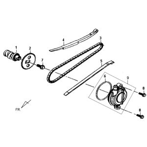 Albero a camme - Catena di distribuzione - Guidacatena Sym Fiddle II (BK-7C) grigio ferro