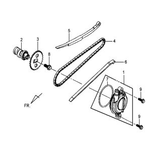 Albero a camme - Catena di distribuzione - Guide catena Sym Mio