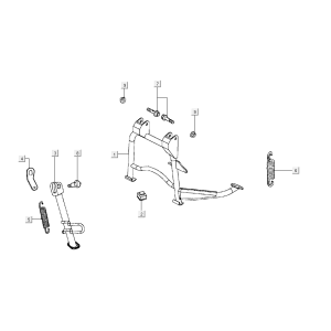 Cavalletto centrale - Cavalletto laterale - Pedale Kickstart Kymco Super8 Street 50i Euro 4 Grigio Opaco