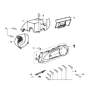 Coperchio carter - Peugeot Speedfight 2 50 2 tempi AC nero
