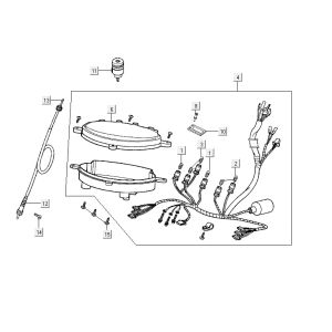 Contachilometri - Cockpit - Cavo tachimetro Kymco Vitality 50 2 tempi AC argento perlato