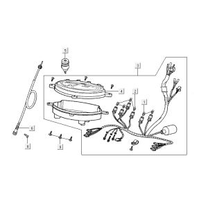 Contachilometri - Cockpit - Cavo tachimetro Kymco Yup 50 2 tempi AC nero lucido