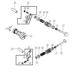Albero a camme - Valvole - Stivali Kymco K-Pipe 125