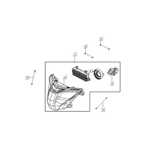 Faro anteriore Kymco People S 50i Euro 4 grigio opaco