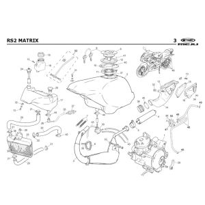 Radiatore - Raffreddamento - Serbatoio - Scarico Rieju Rs2 blu 2005 2 tempi