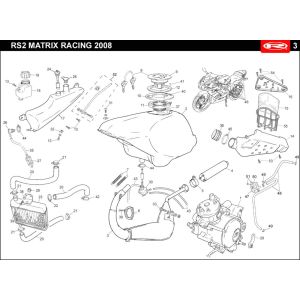 Radiatore - Raffreddamento - Serbatoio - Scarico Rieju Rs2 blu 2006 2 tempi