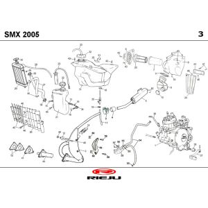 Radiatore - Raffreddamento - Serbatoio - Scarico Rieju SMX nero 2004 2 tempi