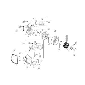 Accensione - Statore - Volano - Cappucci di raffreddamento Kymco New Dink 4 tempi nero metallizzato