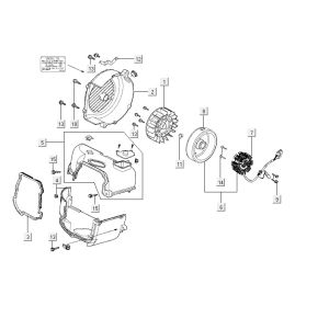 Accensione - statore - volano - cappucci di raffreddamento Kymco VP50 4 tempi AcTecho argento