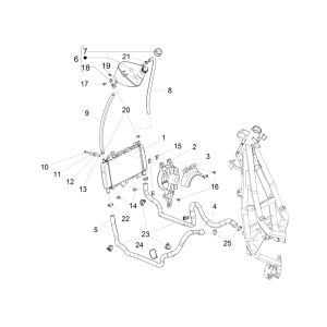 Radiatore - Tubi di raffreddamento - Serbatoio refrigerante Piaggio Beverly 300 IE ABS Euro 4 2016-2020