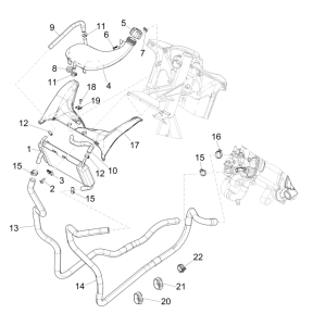 Radiatore - Tubi di raffreddamento - Serbatoio refrigerante Piaggio NRG Power 50 2 tempi LC Euro 4