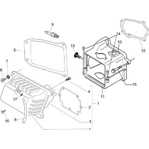 Cappucci di raffreddamento - Coperchio valvole - Candela Piaggio Liberty 4 tempi