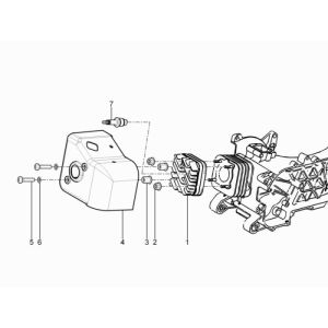 Testa cilindro - Candela Vespa Primavera 50 2 tempi AC