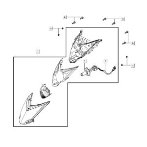 Faro anteriore Agility 16+ 125 in argento metallizzato opaco