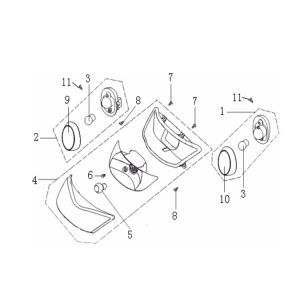 Faro anteriore generico Cracker 50 2 tempi rosso 2009