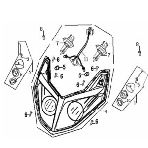 Faro anteriore generico Xor 50 2 tempi 2006 nero