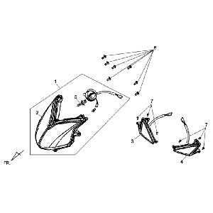 Faro anteriore Sym Jet 4 (R086) rosso