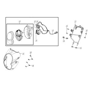 Faro anteriore Kymco K-Pipe 4 tempi nero lucido