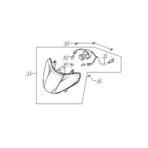 Faro anteriore Kymco Vitality 50 2 tempi AC argento perlato