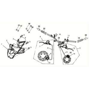 Coperchio fari/contatore e specchietti Sym Symphony ST E3 Gray (GY-010U)