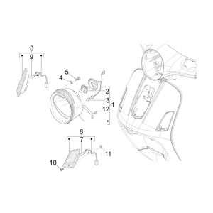 Faro anteriore - Indicatori anteriori Vespa LX 50 4 tempi 2V AC 25km/h