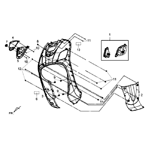 Coperchio anteriore - Indicatori anteriori Sym Fiddle III (BU-295S) blu