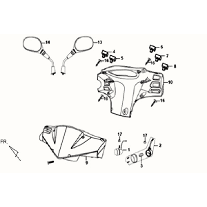 Coperture sterzo - Interruttori di sterzo - Specchietti Sym Orbit Silvery S880S