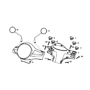 Coperture sterzo - Interruttori dello sterzo - Specchietti Sym Fiddle White WH8018P