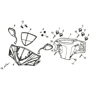 Coperture sterzo - Interruttori dello sterzo - Specchietti Sym Symphony SR (BK5560) neri