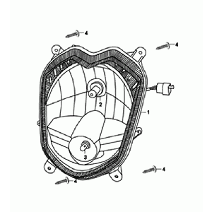 Faro anteriore Sym Orbit II Euro 4 grigio opaco