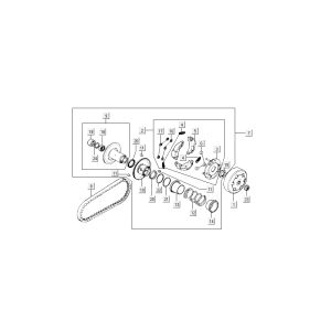 Frizione - Variatore - Cinghia trapezoidale Kymco Super9 50 2 tempi AC nuovo modello argento - nero